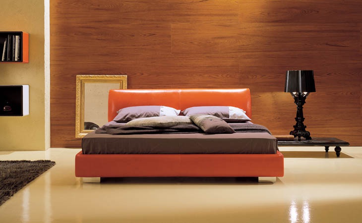 Double bed with upholstered headboard, SPLEEN - Valdichienti