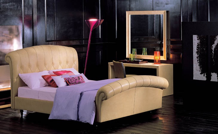 Double bed with high upholstered headboard, AMADEUS - Valdichienti