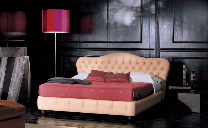Double bed with high headboard, ESTASI - Valdichienti