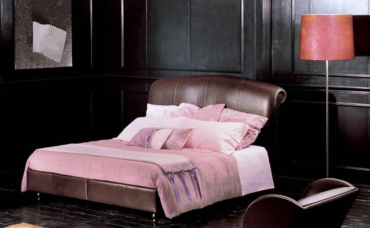 Double bed with high upholstered headboard, PEDRO - Valdichienti