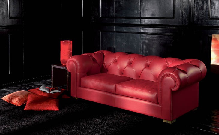 Sofa in leather / textile upholstery, PICCADILLY CLASSIC - Valdichienti
