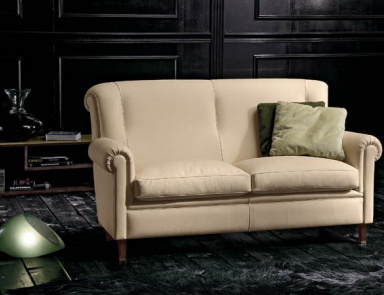 Sofa in leather upholstery, CENTURY - Valdichienti