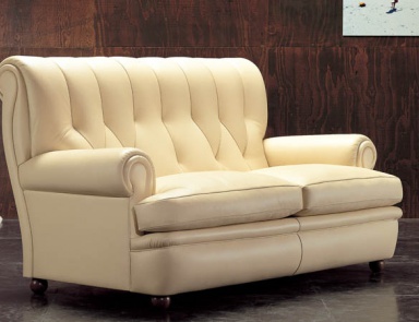 Sofa in leather upholstery, the PRIMA - Valdichienti