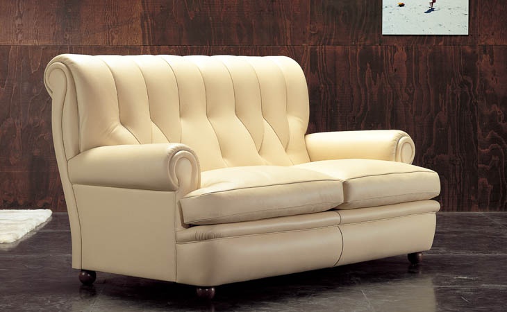 Sofa in leather upholstery, the PRIMA - Valdichienti