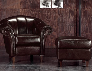 Chair in leather upholstery, CAESAR - Valdichienti