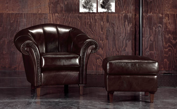 Chair in leather upholstery, CAESAR - Valdichienti
