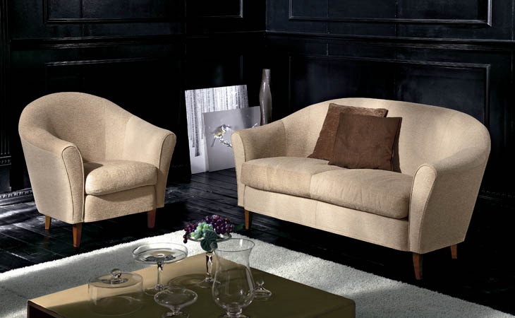 Sofa in leather / textile upholstery, BOTTICELLI - Valdichienti