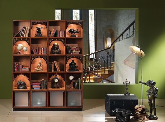 Bookcase solid walnut LB05, Carpanelli