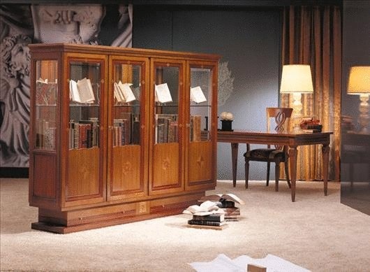 Bookcase solid walnut CV01, Carpanelli