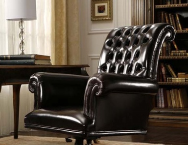 Chair in leather upholstery, PREGNO