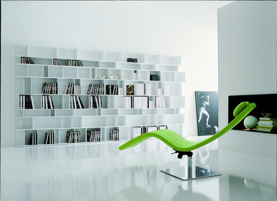 The book rack on the frame of MDF Wally, Cattelan Italia